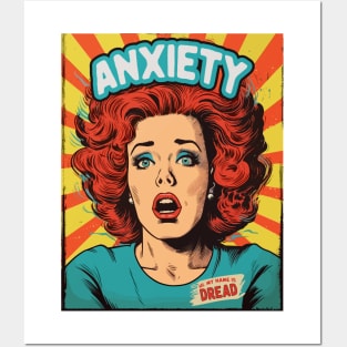 Anxiety. "Hi, my name is Dread". Retro comic book style. Posters and Art